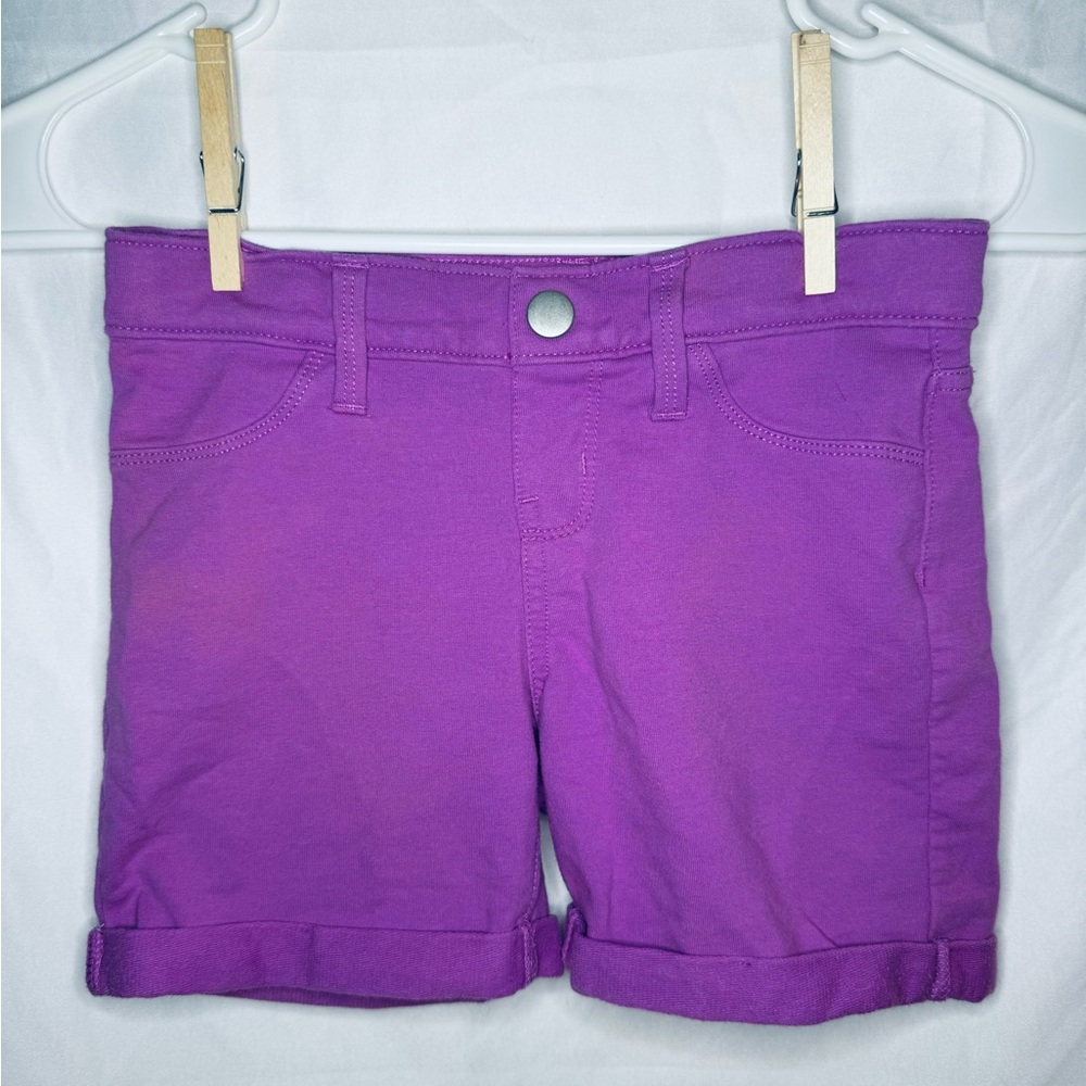 Wonder Nation Girls Purple Shorts with Snap Closure, Size 7/8